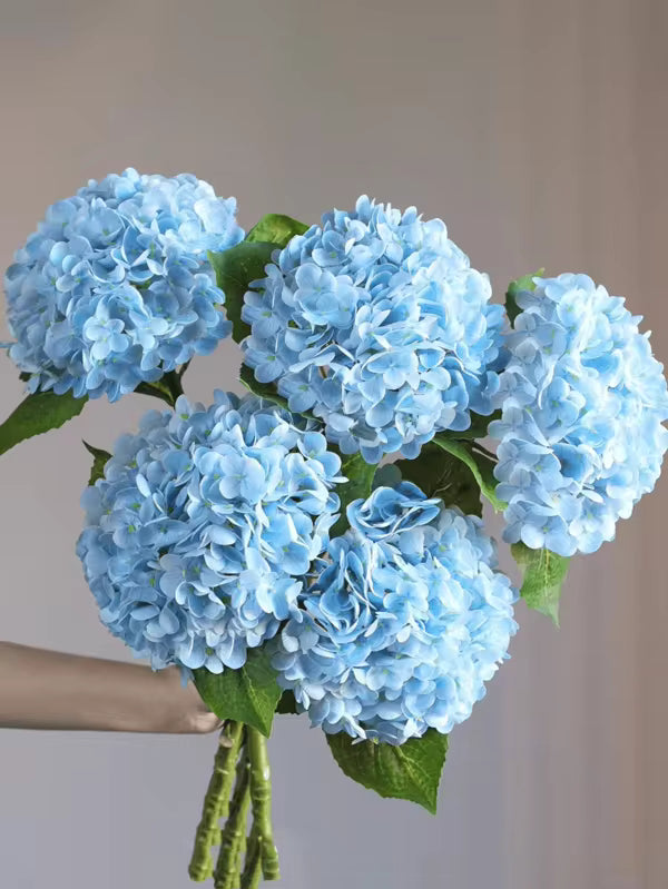 18/9/1 Pc Blue Artificial Hydrangeas-Suitable For Weddings, Bridal Bouquets, Home And Room Decor, Autumn Styling, Halloween, Parties, Bedrooms, Bathrooms, Tabletop Displays, Outdoor Settings, Back-To-School Themes, Wall Decor, And Office